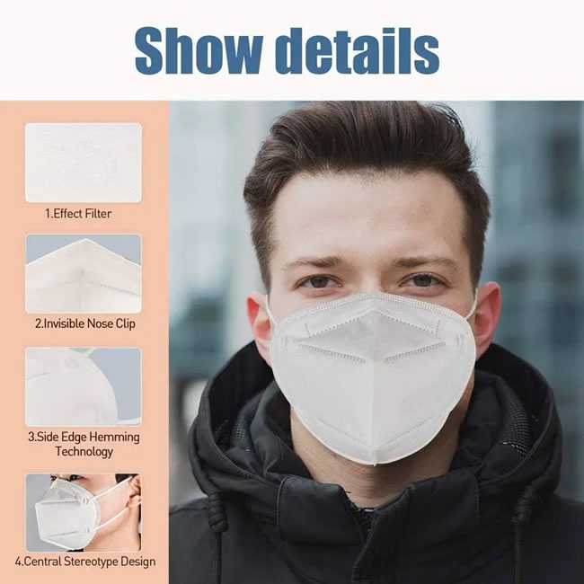 Ce Fda Approved Wholesale Ffp2 Kn95 N95 Mask Breathing Non-Woven Disposable Surgical Medical Dust Protective Face Mask