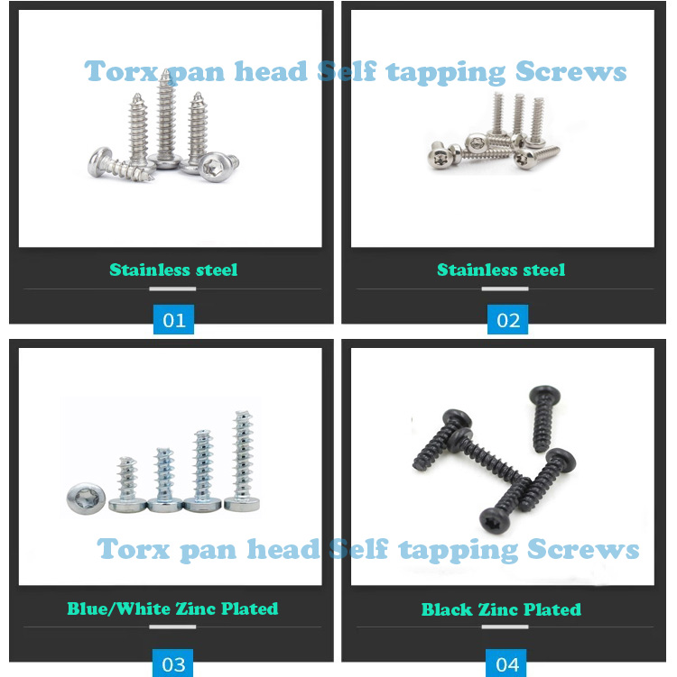 OEM Customized Blue Finish Stainless Steel Self-Tapping Screws for Metal Installation