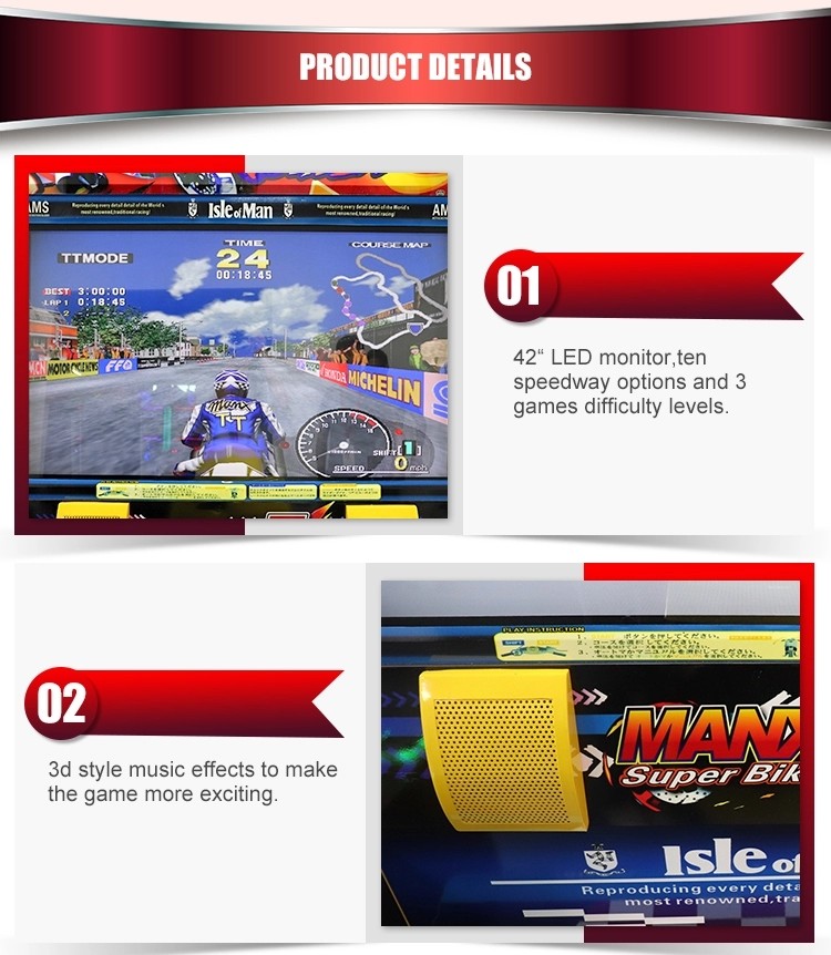 Stable Motorcycle Racing Arcade Machine , 230kg Racing Simulator Arcade Machine