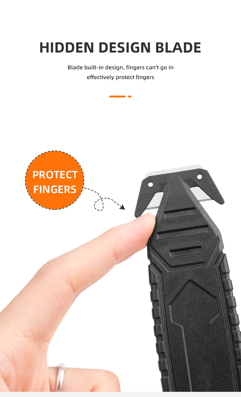 Plastic Handle Material Safely Compact 15g Box Carton Opener Cutter with Hidden Blade