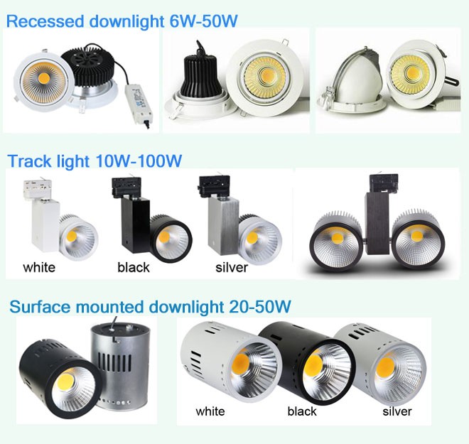 TIWIN Top Quality High CRI High Power Black Commercial 52W COB Gallery LED track lighting 50w for Stores,