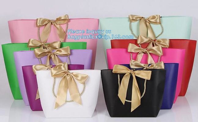 Luxury paper bags with handles Different Sizes,250gsm art paper shopping carrier bag custom printing with handle rope