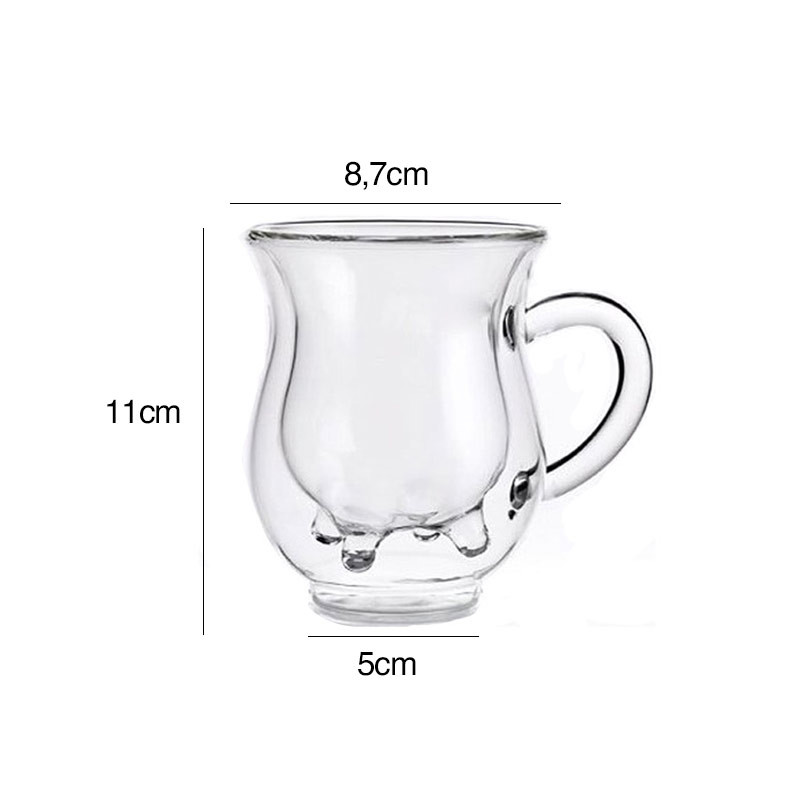 200ml Handmade Double Wall Borosilicate Glass Cup