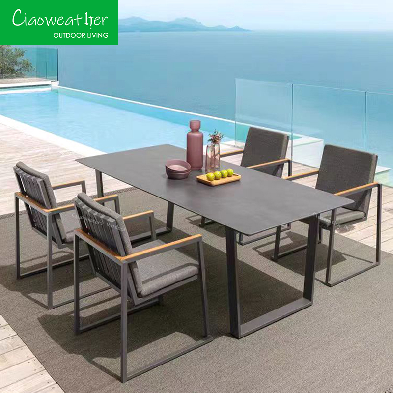 Outdoor Furniture Patio Aluminium Dining Chair Waterproof Fabric Mesh Hotel Garden Chairs for Hotel Restaurant