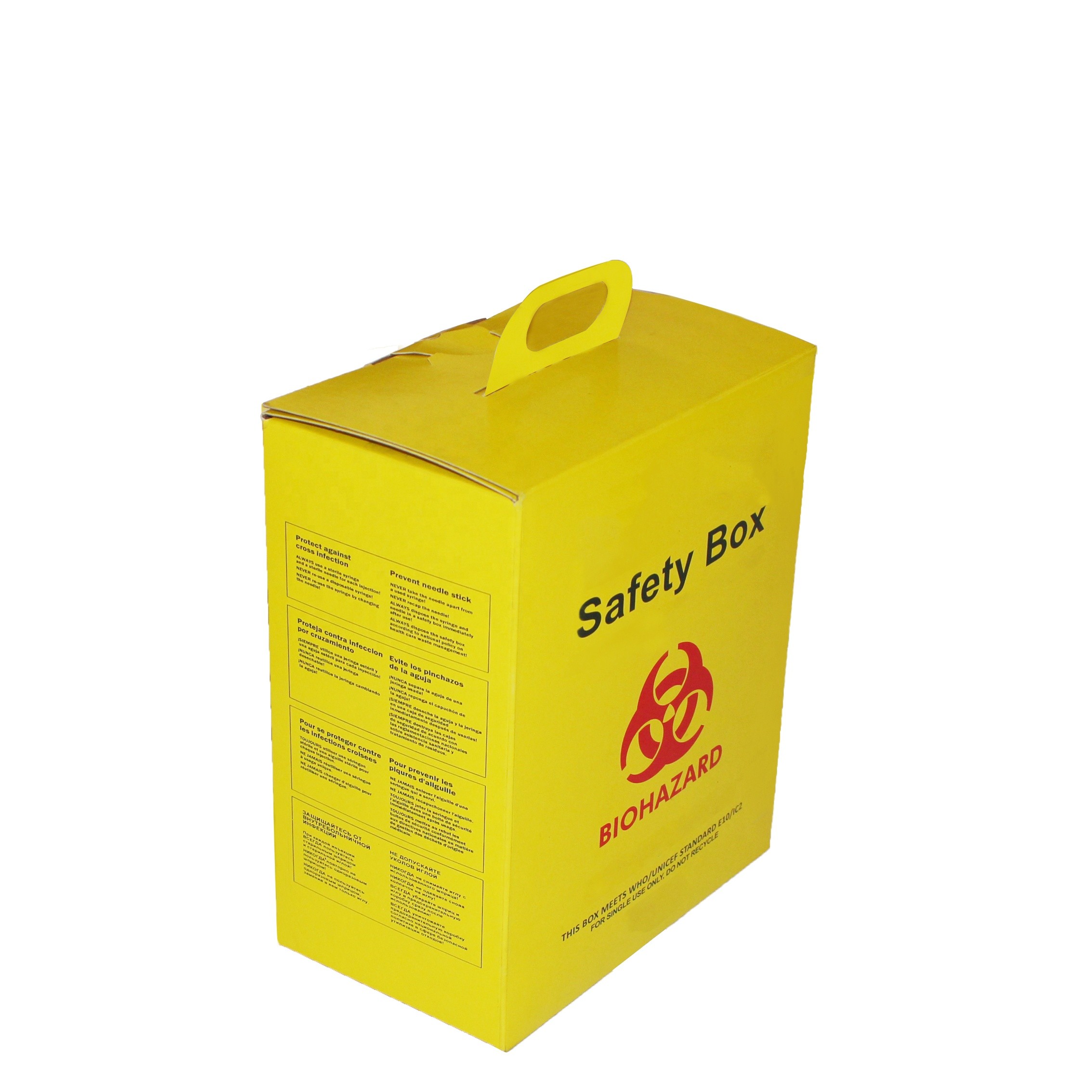 7L Medical Sharps Box Waste Bin Paperboard,Art Paper Material For Hospital