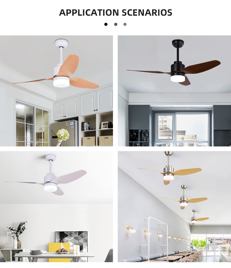 Residential Modern 65W 1500LM 3 ABS Blade Ceiling Fan 47 Inch