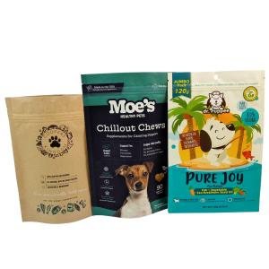 China Custom Resealable Stand Up Pet Food Packaging Bags with Zipper on sale