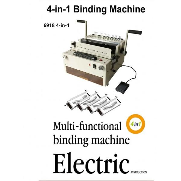 Comb Coil Strip Punching Binding Machine Office 4 In 1 Wire 3:1 2:1 Muti