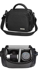 CADeN D11 Small Black Camera Sling Bag Compact