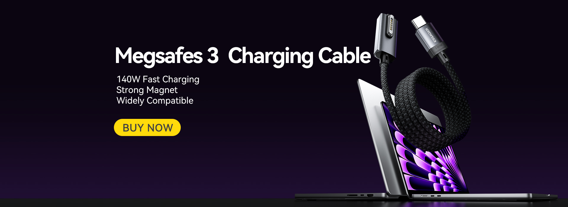 ESSAGER ES-X69 Series 140W USB C Cord for MacBook Magnetic Charging Cable