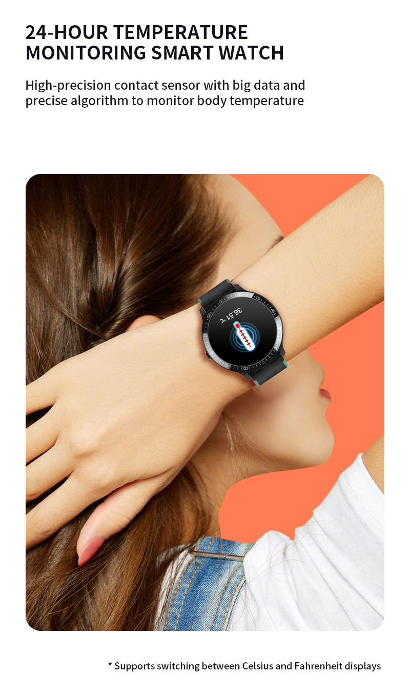 1.28 Inch TFT Health Monitoring Smartwatch Sedentary Reminder 200mAh Alarm Clock