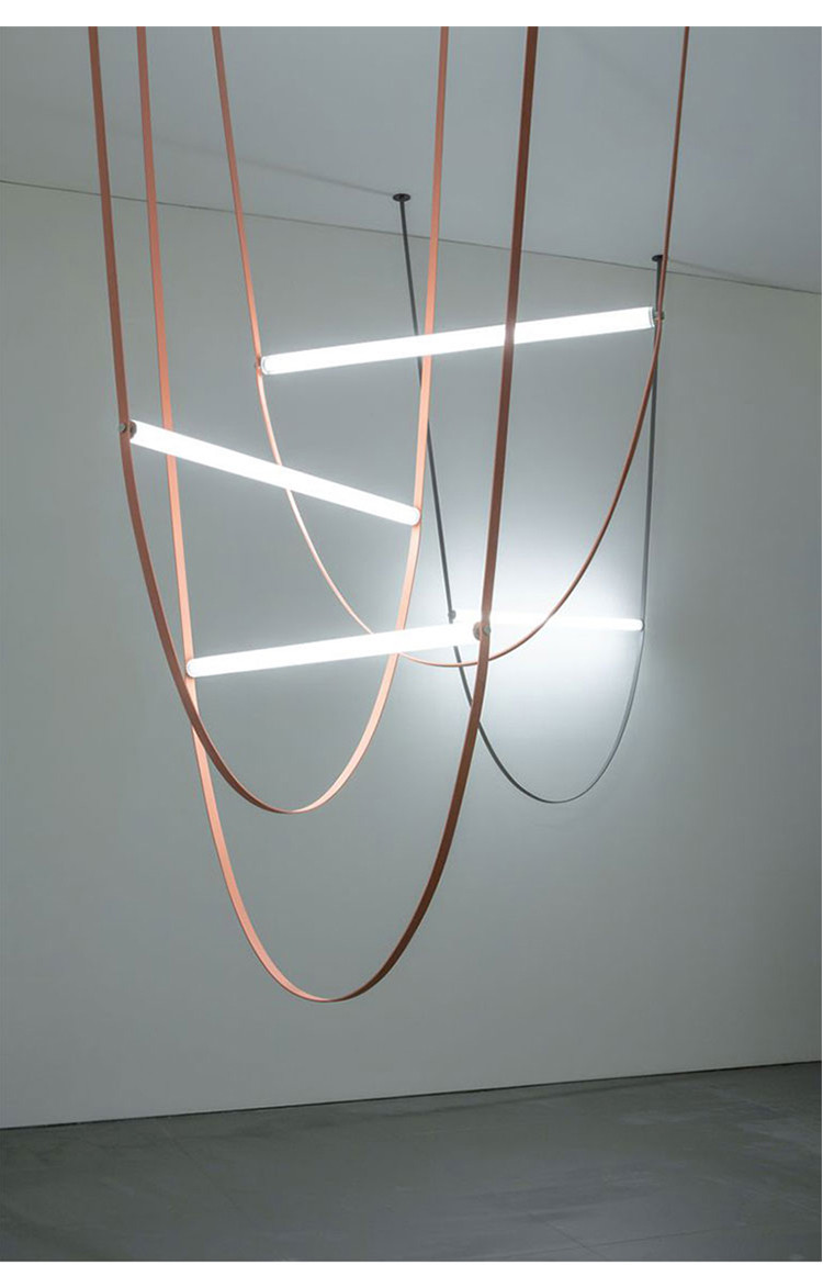 Postmodern Leather Belt Chandelier Living Room Villa Building Coffee long Chandelier(WH-MI-383)