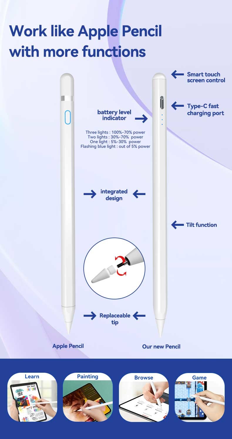 Lightweight Aluminum Stylus Pen Smooth Grip Universal For Tablets Smartphones Computers