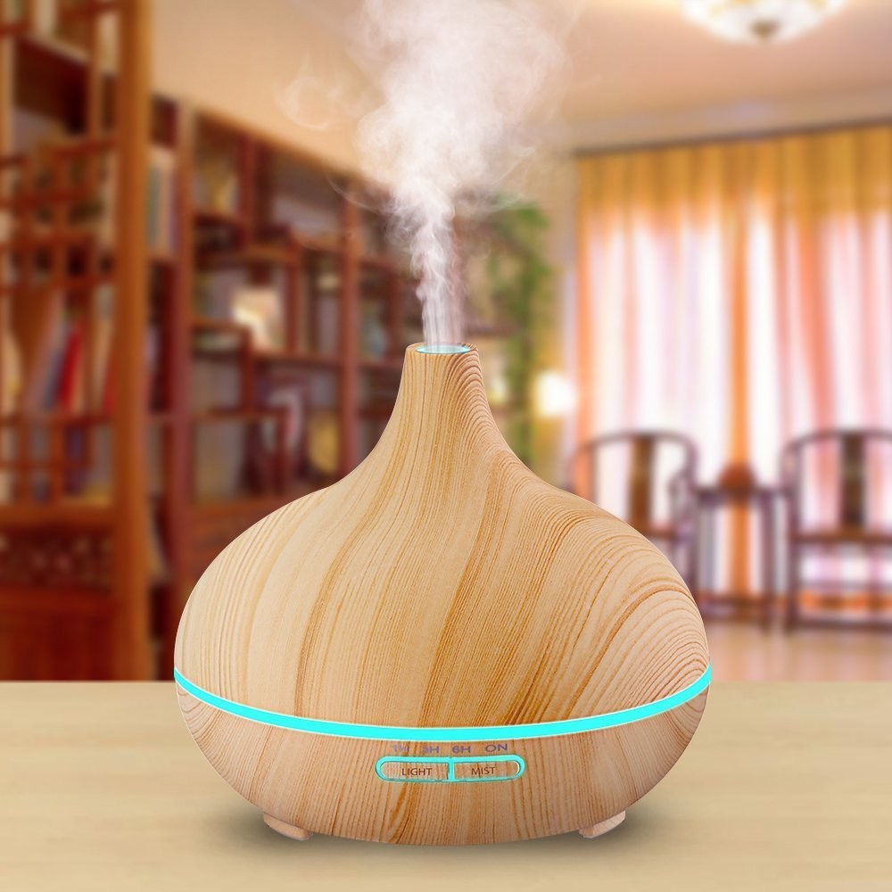 50ml/H 12W 300ml Wood Grain Essential Oil Diffuser
