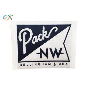  Polyester Fabric Rectangle Paper Coated Woven Patches Size Customized With Laser Cut Manufactures