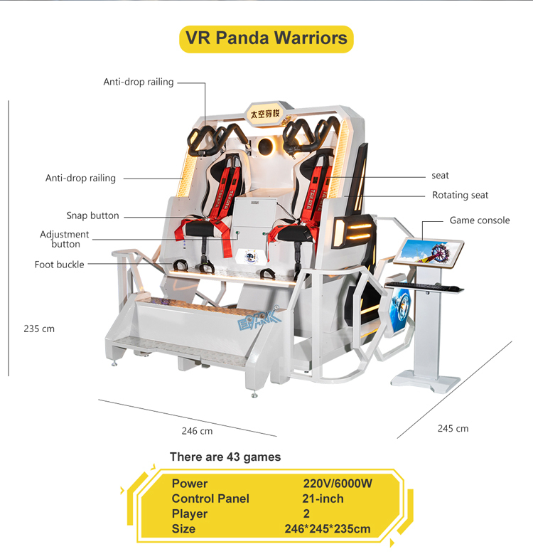 VR Indoor Playground Game 2 Players Attractions 9D Vr Virtual Reality Simulation