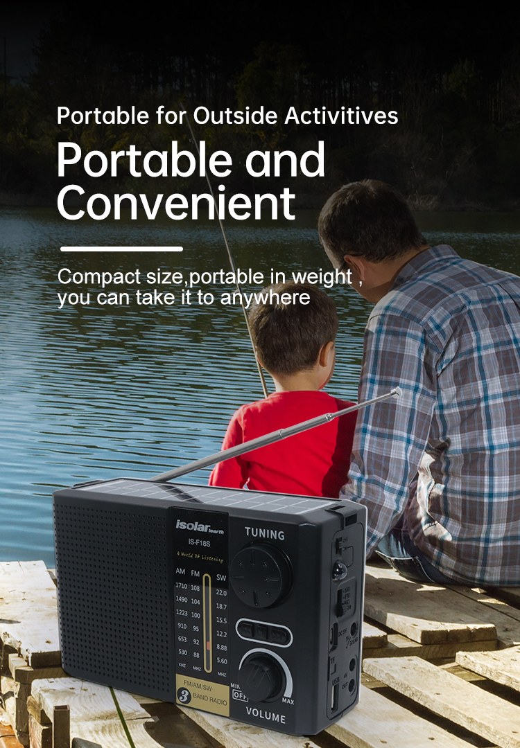 Solar Rechargeable Wireless Radio Portable Vintage Radios USB Wireless Speaker AM FM SW Multi-band Radio