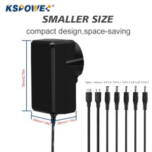 40W Interchangeable Power Adapter Desktop Version Plug In AC DC Power Adapter