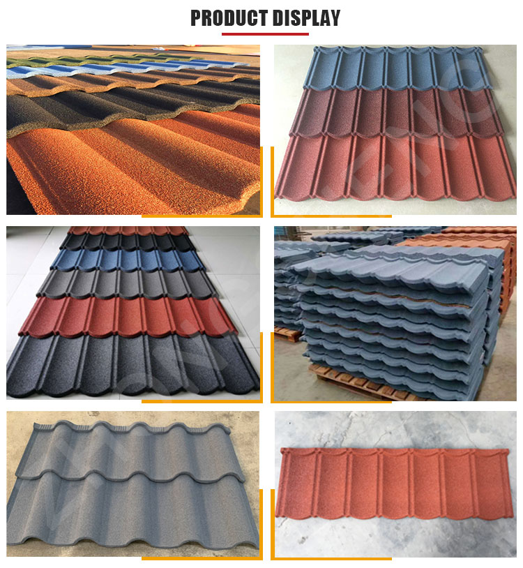Metal Black and Gray Color Aluminum Zinc Steel Plate Coated Bond Type Roof Tiles for Industrial Design Style