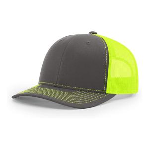 Custom 6 Panel Richardson 112 Snapback Hat Plain Blank Black Mesh Trucker Cap