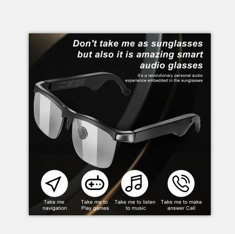 Smart Music Glasses AR Glass Wireless Bass with Microphone Glasses for Listening to Music and Making Phone Calls 50" - 80" FCC