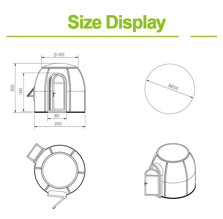 Wind Resistance Plastic Dome Tent Solid Sheet Patio Bubble Dome