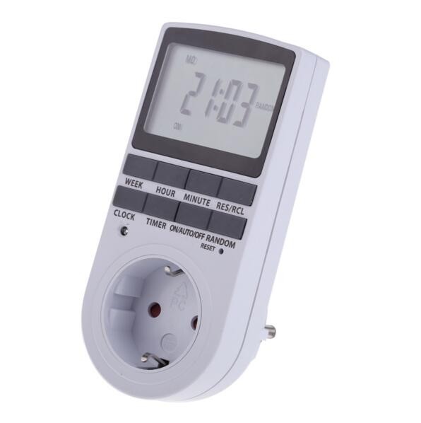 EU Plug 24 Hour Programmable Mechanical Electrical Plug Program Timer 7 Dayeek Digital LCD Display