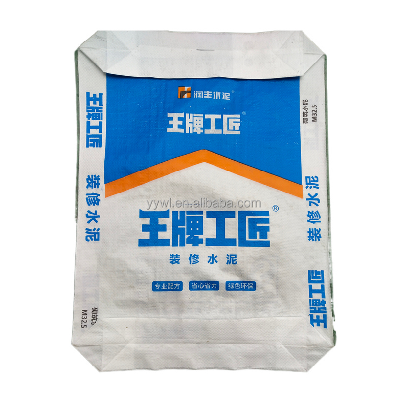 Empty Cement Bags Waterproof 25kg 40kg 50kg Sonic Seal Sleeve Empty PP Woven Bag For Building Powder