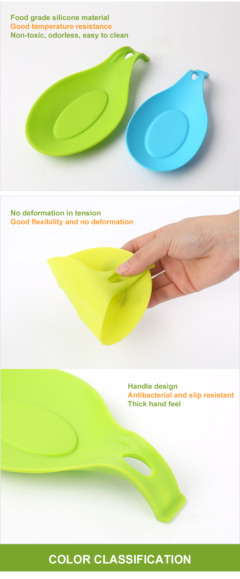37g 72g Silicone Kitchen Product Silicone Rest Pad Spoon Holder