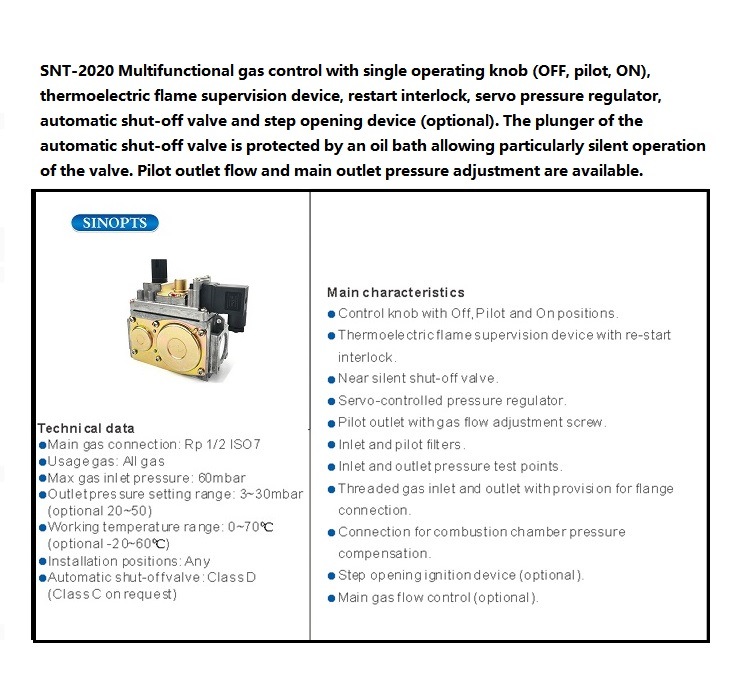 Commercial Kitchenware Gas Fryer Thermostatic Control Valve