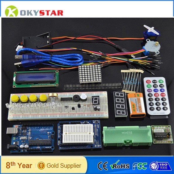  UNO R3 /1602 LCD Servo Motor Dot Matrix Breadboard LED starter kit for Arduino Manufactures