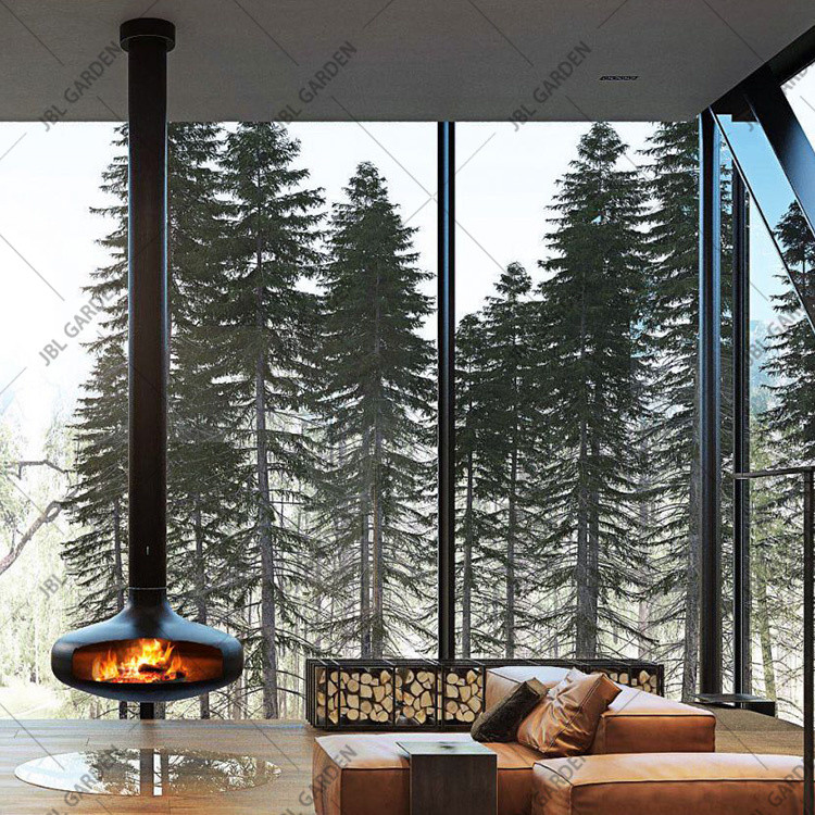 Customizable Ceiling Hanging Log Burners 600mm Suspended Wood Burning Stove