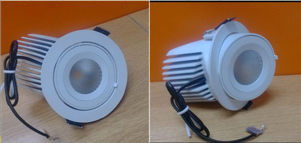 15W COB LED Spot Downlights Embedded Adjustable Gimbal Ceiling Fixture Aluminum Alloy