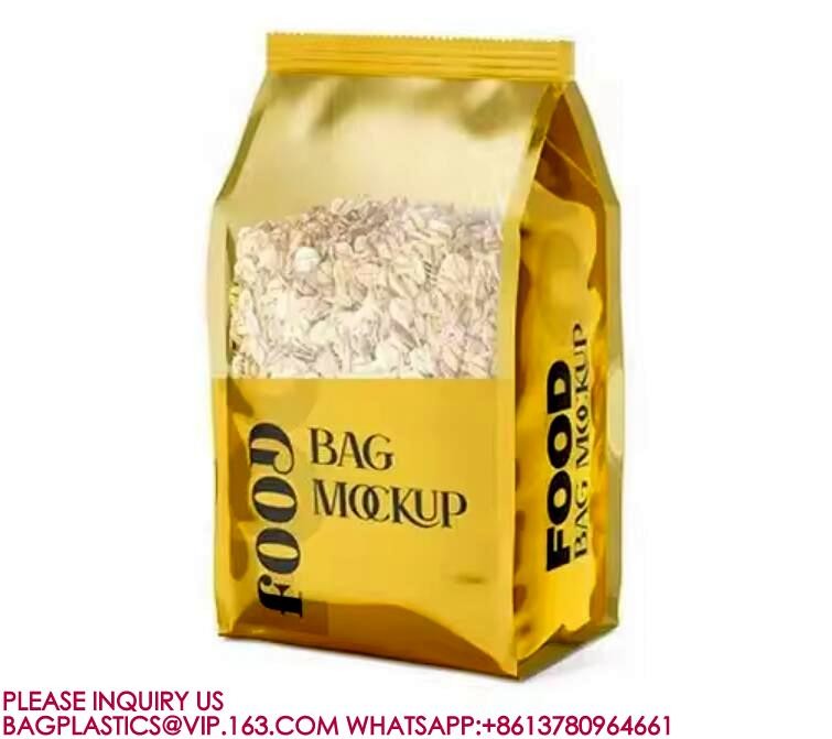 Flat Bottom Pouches, Square Bottom Pouch, Custom Printed Coffee Beans Packaging Bags Plas