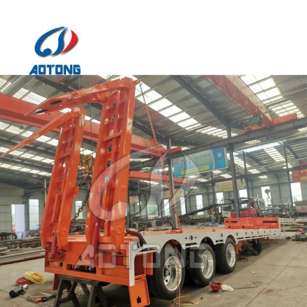 Truck Trailer 3 Axles 50 Tons Capacity Equipment Drop Deck Lowboy Low Bed