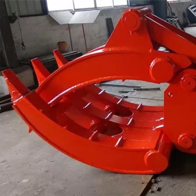 Alloy Red Excavator Grapple Mechanical Grab Excavator Rock Grapple