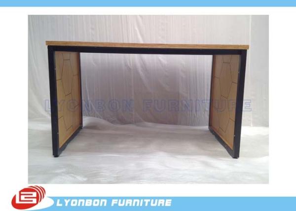 Melamine Finished Black Metal Retail Display Tables Shopping Mall MDF Display