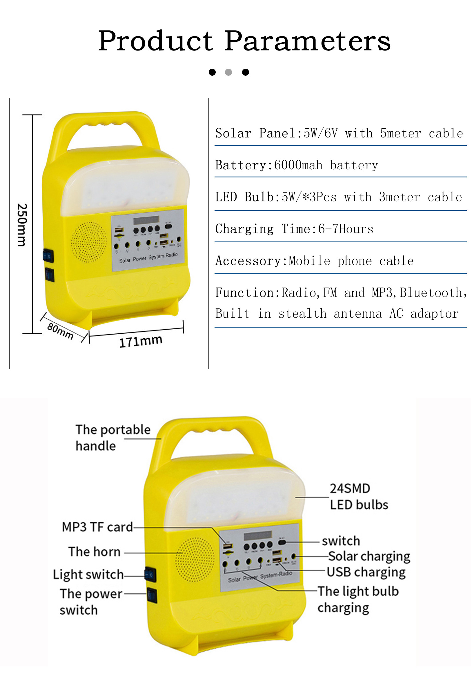 Portable Power Station Electric Power Generator Electricity Generation Led Light Duty Power Station Solar Generator