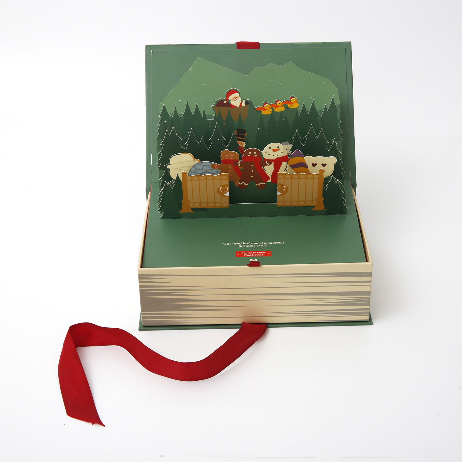 Custom Printed Luxury Gift Boxes Cardboard Magnetic Flip Rectangle Pop Up Cosmetic 3d Carton