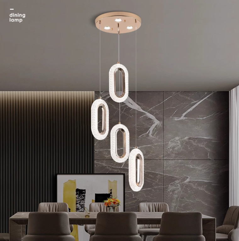 Nordic light luxury living room restaurant entrance chandelier high-end creative bedroom lamp led chandelier full set of home lighting