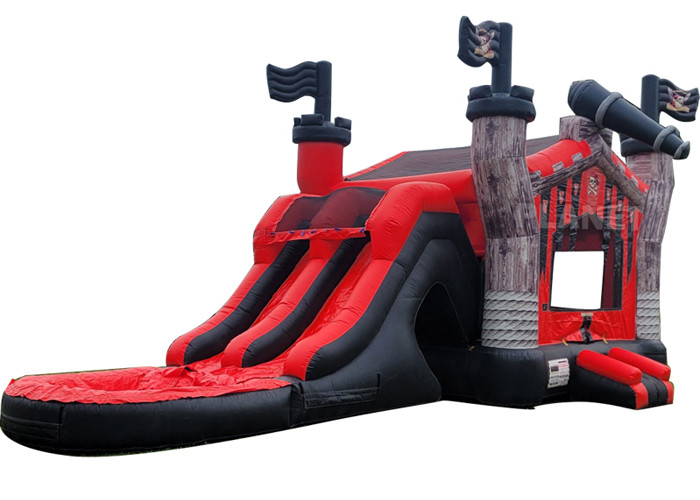 Kids Jumper Bouncer House Inflatable Pirate Ship Bouncer Slide Inflatable Jumping Bouncy Castle Slide Combo