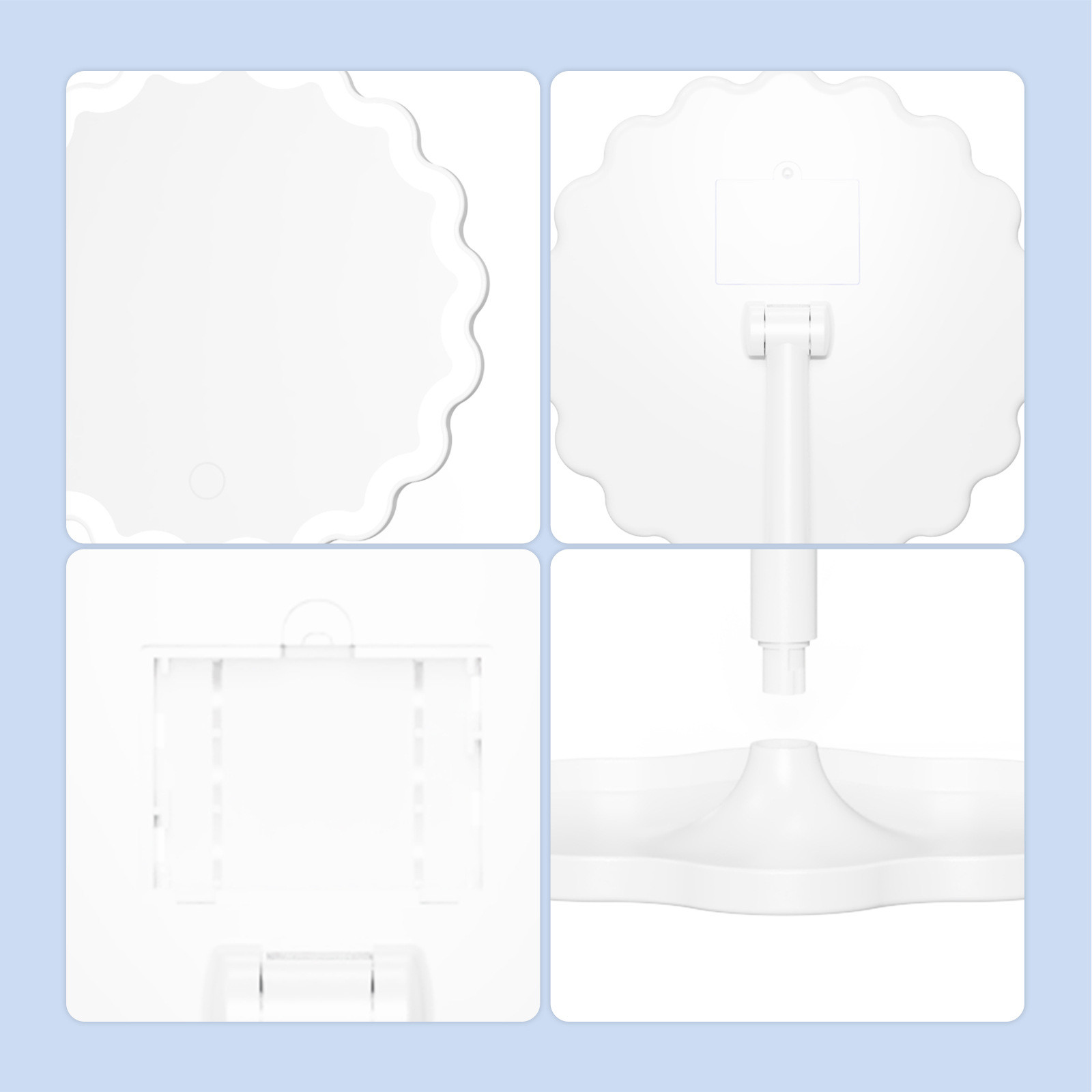 Makeup Artists' Choice Plastic Frame Led Lighted Makeup Mirror With Vanity Tray