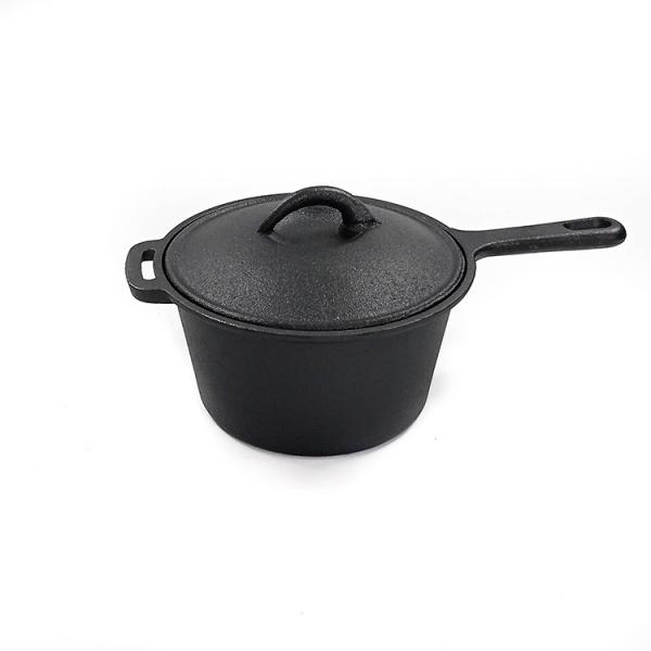Quality Pre-Seasoned Cast Iron Covered Saucepan With Long Handle – Perfect For Stovetop, Oven & Grill Cooking for sale