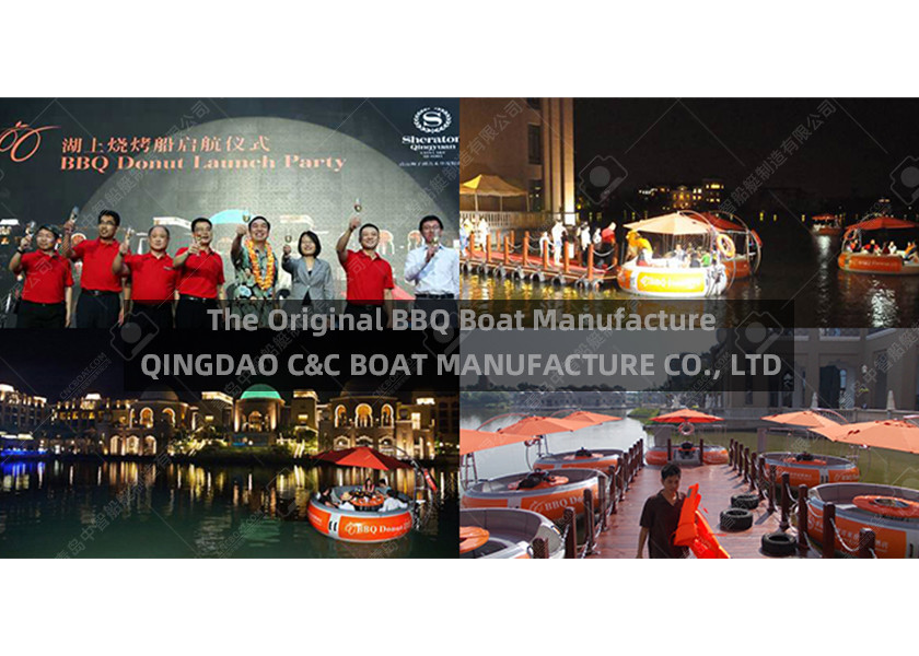 12 Adults Outboard Powered Carbon Fiber BBQ Boat