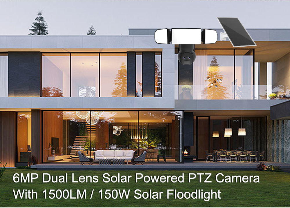 6MP 4G Solar Security Camera 8W Solar Panel 19200mAh Battery Powered