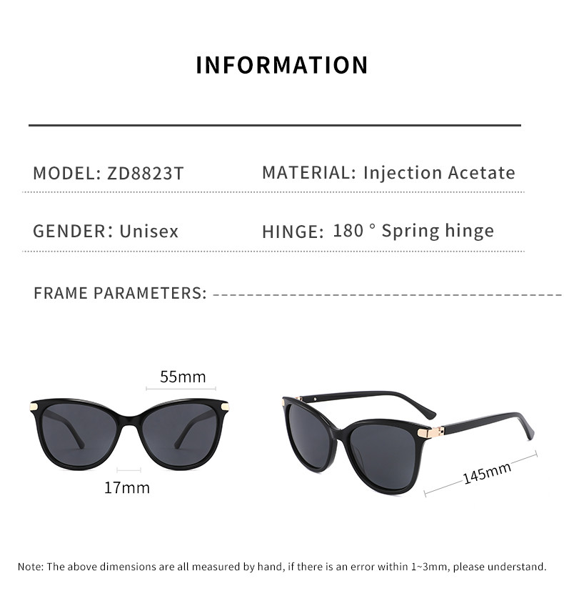 Acetate Polarized Uv Rays Protection Glasses Round Cat Eye Light weight