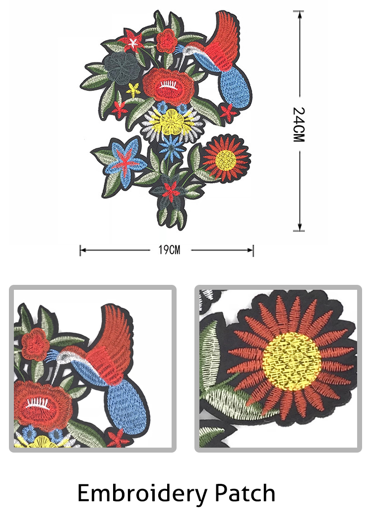 Handmade Rhinestone Patch #C1007 Embroidery Flower Applique