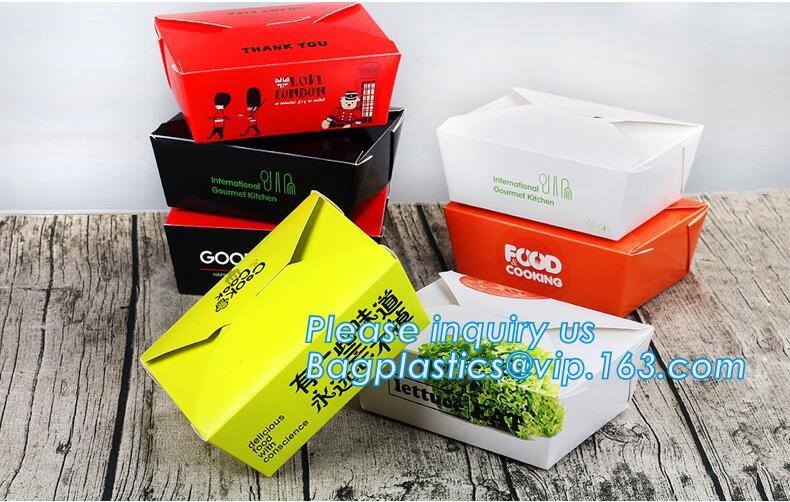 Cheap Cardboard foldable kraft paper lunch box with window,Lunch noodle fast food kraft paper box by customized logo pri