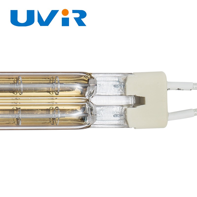 Gold Coating Twin Tube Infrared Lamps , Industrial Heating Short Wave Infrared Lamp