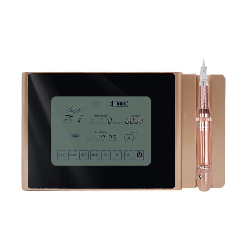 LED Permanent Makeup Tattoo Kit Pen Eyebrow Lip Blush MTS Microblading